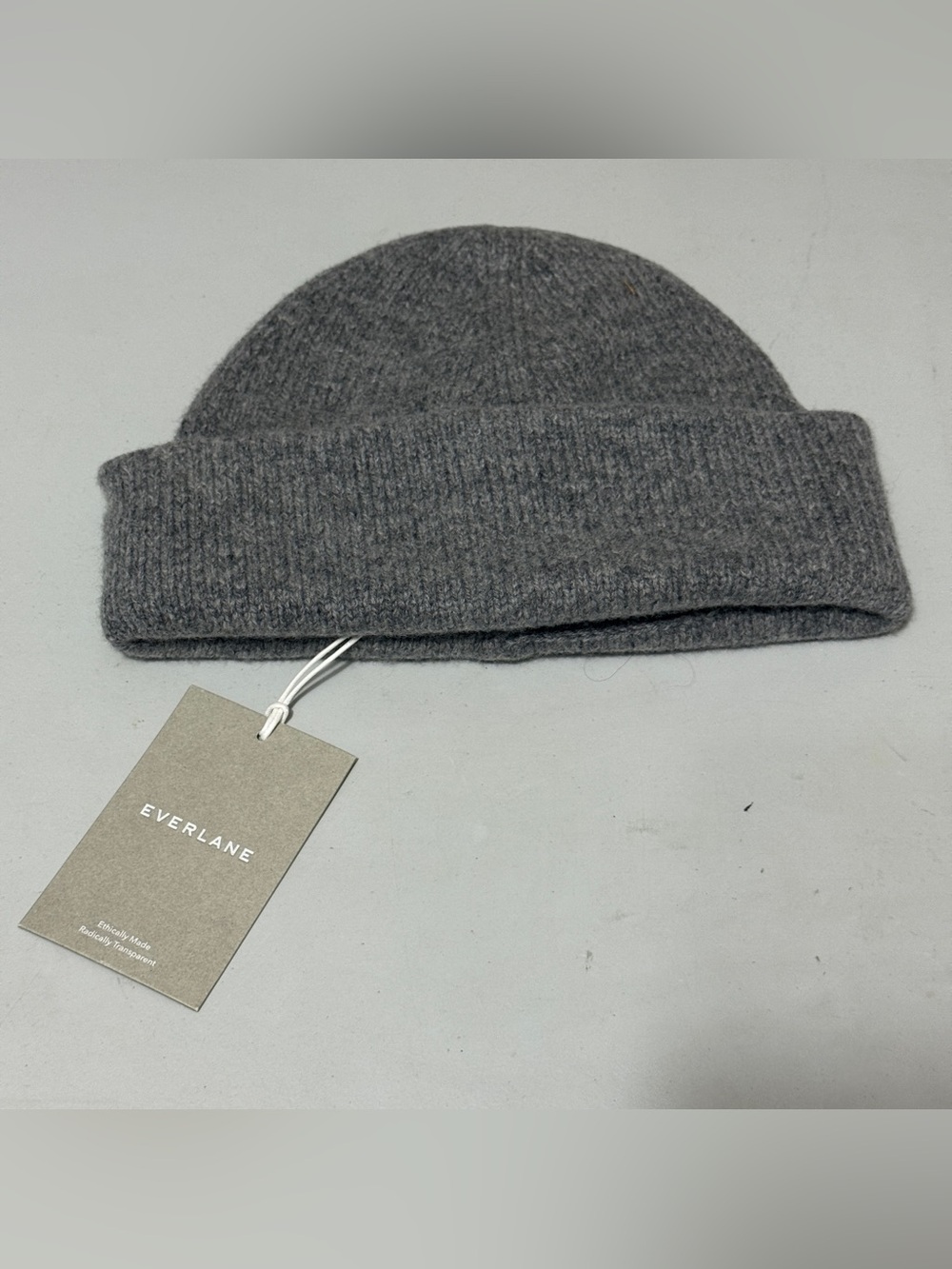 Everlane Rib Knit Wool Blend Beanie Gray New
